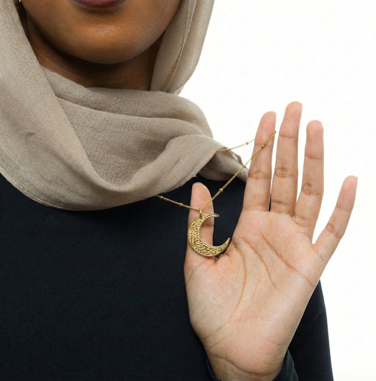Hardship & Ease Crescent Necklace
