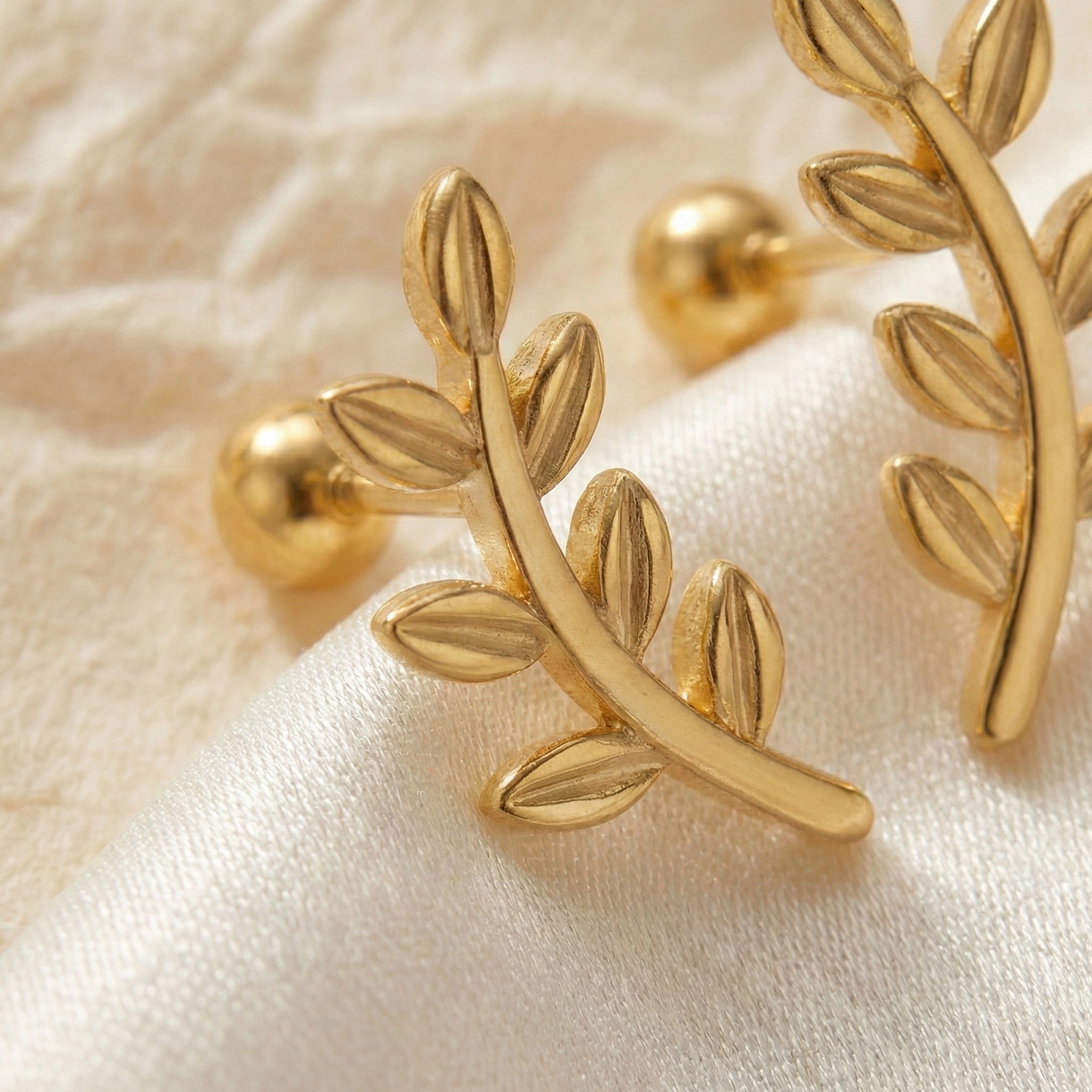 Barakah Sakinah Leaf Earrings