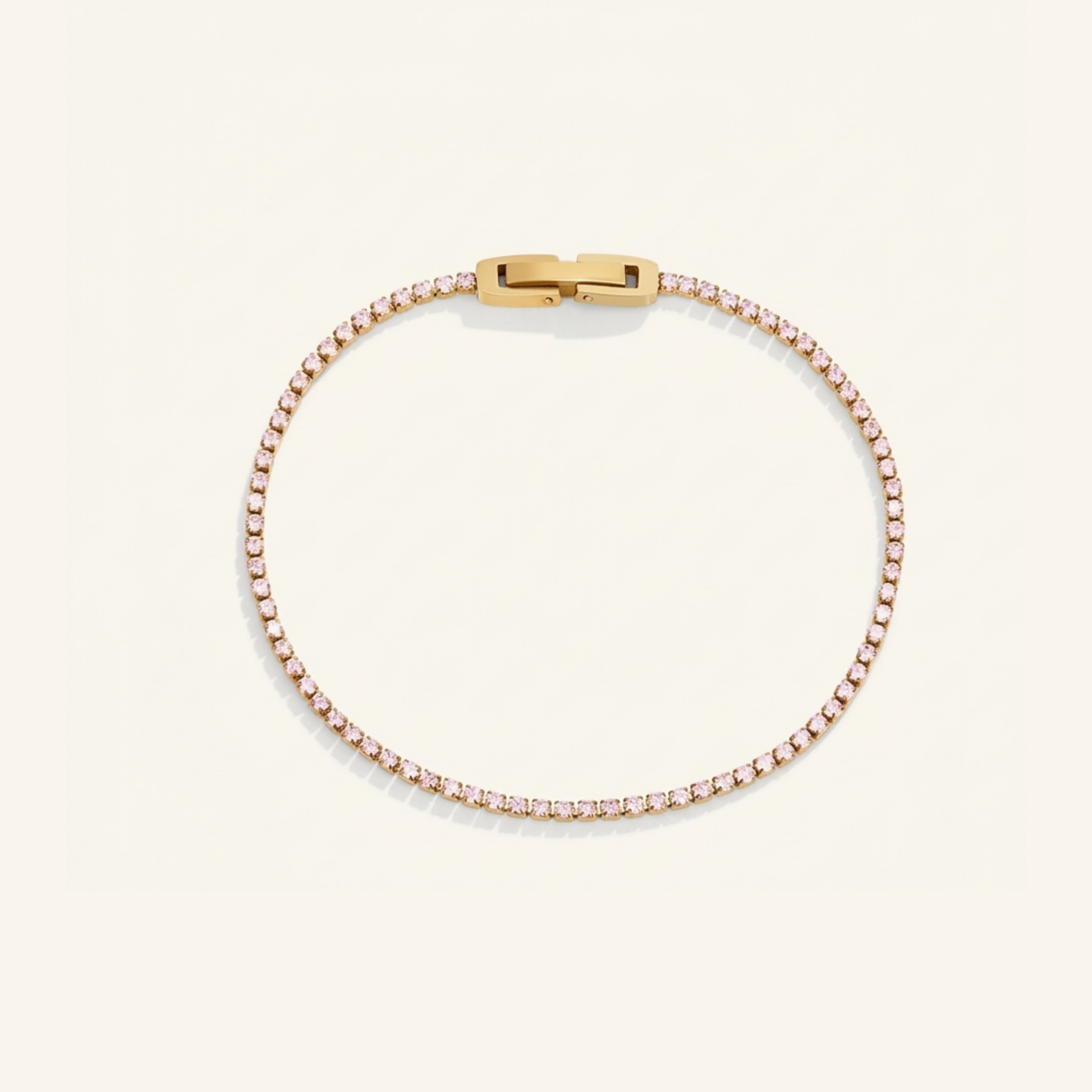 Kiera Gold Pink Crystal Bracelet